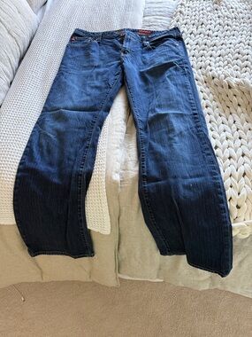 AG Adriano Goldschmied Men's Dark Blue Denim Jeans- the protege/straight leg